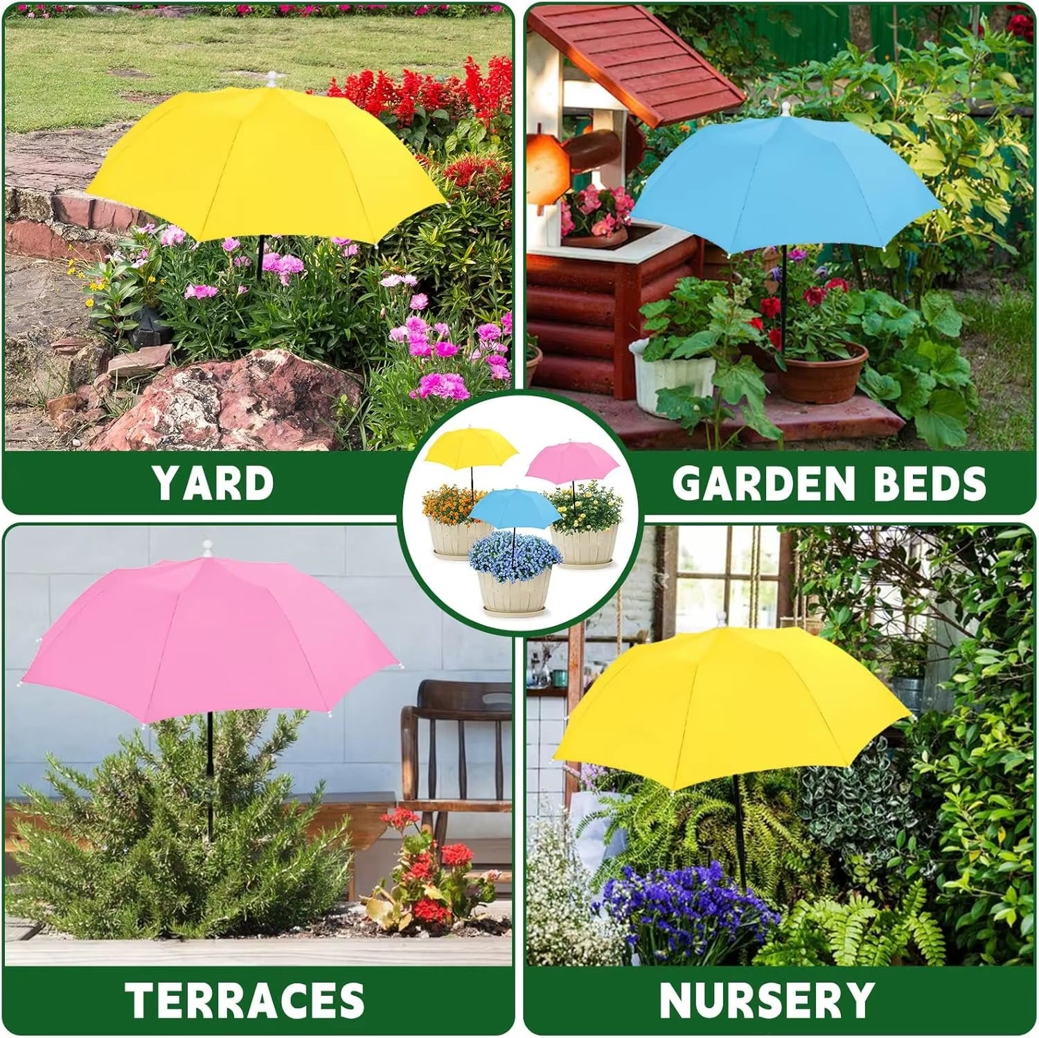 65Cm Upgraded Plant Umbrellas for Outdoor Plants, Adjustable Garden Shade Umbrella Larger Plants Shade Cover