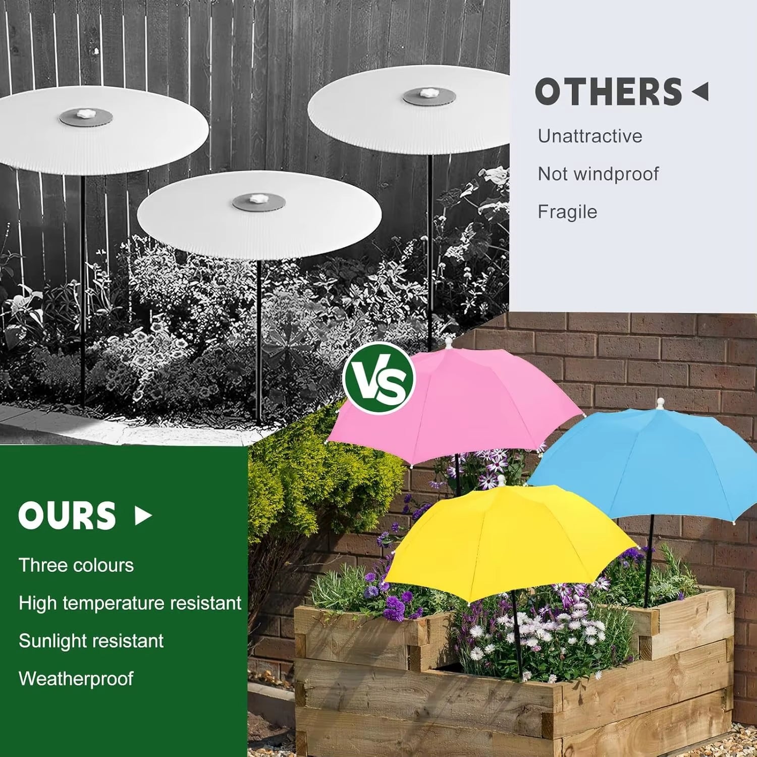 65Cm Upgraded Plant Umbrellas for Outdoor Plants, Adjustable Garden Shade Umbrella Larger Plants Shade Cover