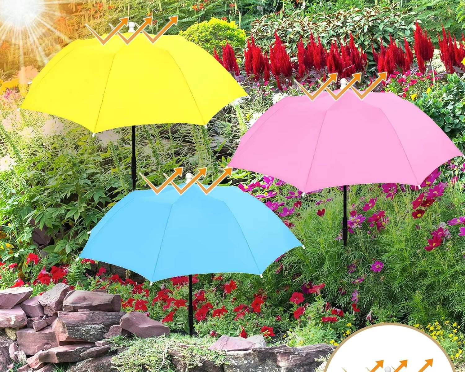 65Cm Upgraded Plant Umbrellas for Outdoor Plants, Adjustable Garden Shade Umbrella Larger Plants Shade Cover